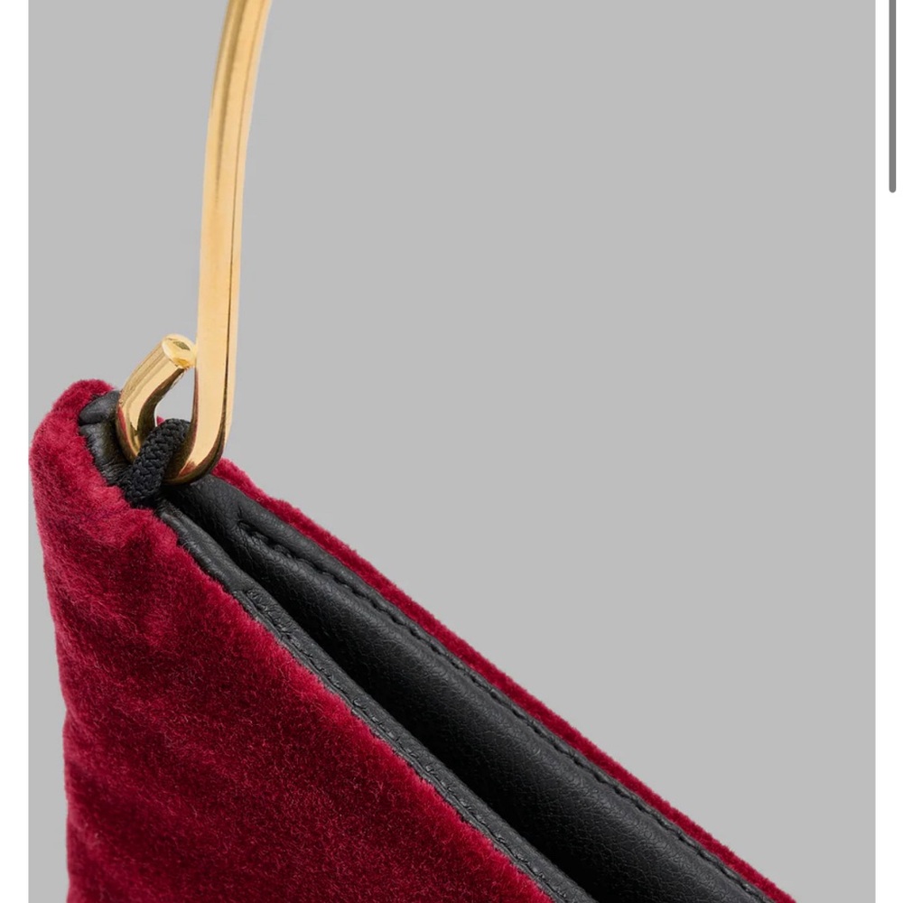 Bevza grain red velvet bag CLUTCH BURGUNDY Frankie shop - Picture 3 of 3